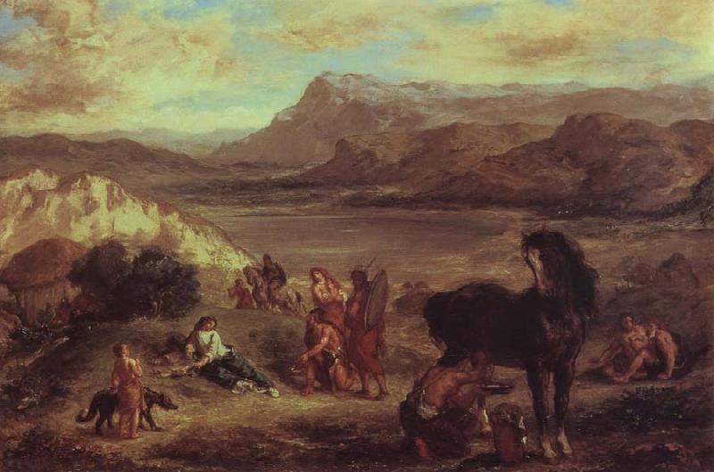 Eugene Delacroix Ovid in the Skythen Sweden oil painting art